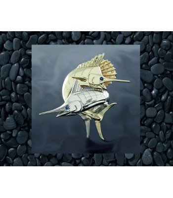 14K Gold Sailfish and Striped Marlin Pendant